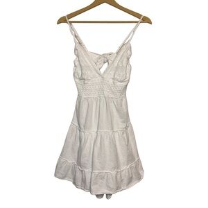 Blanco by Nature Open Back Tiered Sundress Women’s Size Large White Tie Back